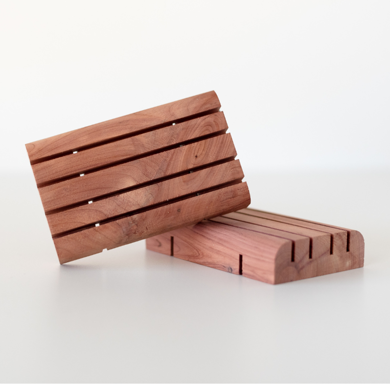 Two wood soap decks made of cedar