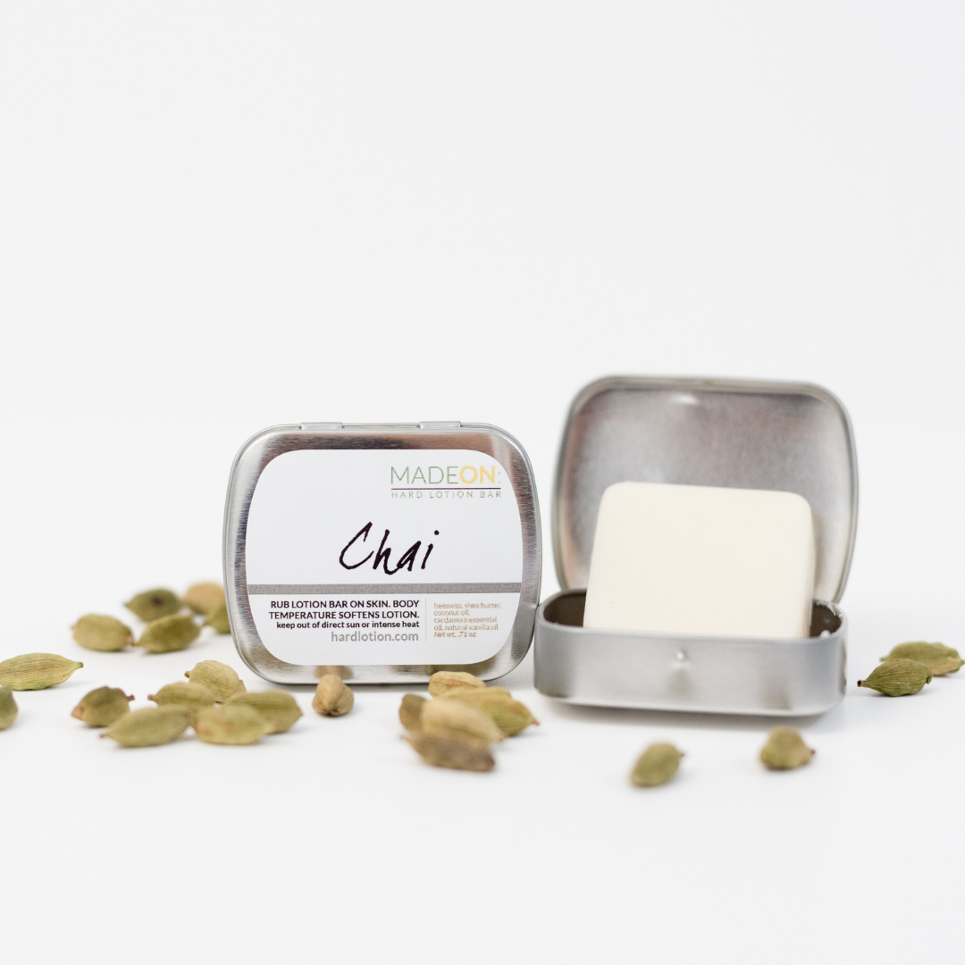 chai lotion bar made with real cardamom oil
