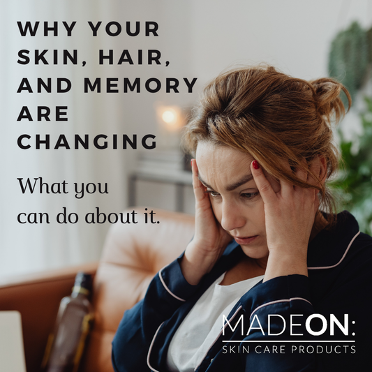 Why your skin, hair and memory are changing perimenopausal  40+ woman showing confusion