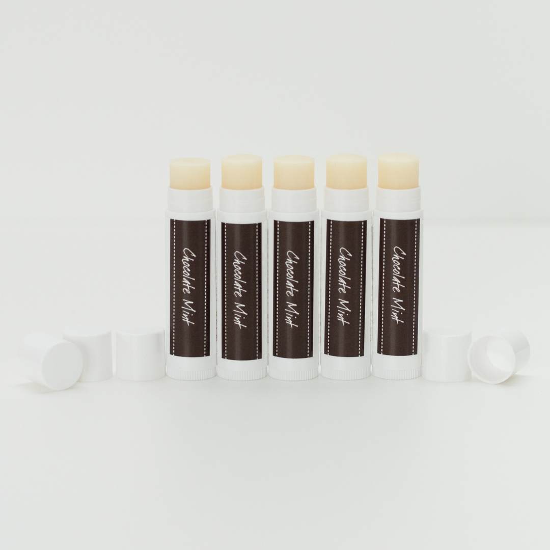 5 chocolate mint lip balms by MadeOn