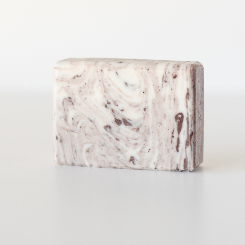 marbled immune boosting soap on white background