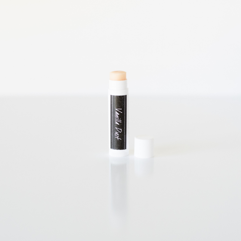 a vanilla dust lip balm by madeon skin care