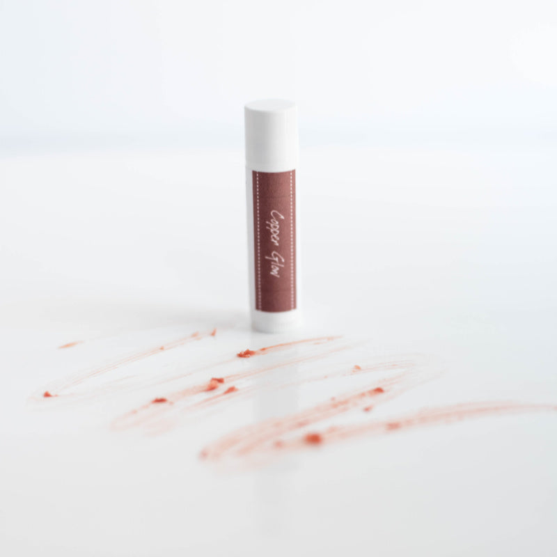 Copper Glow Tinted Lip Balm made with iron oxide and only 4 ingredients